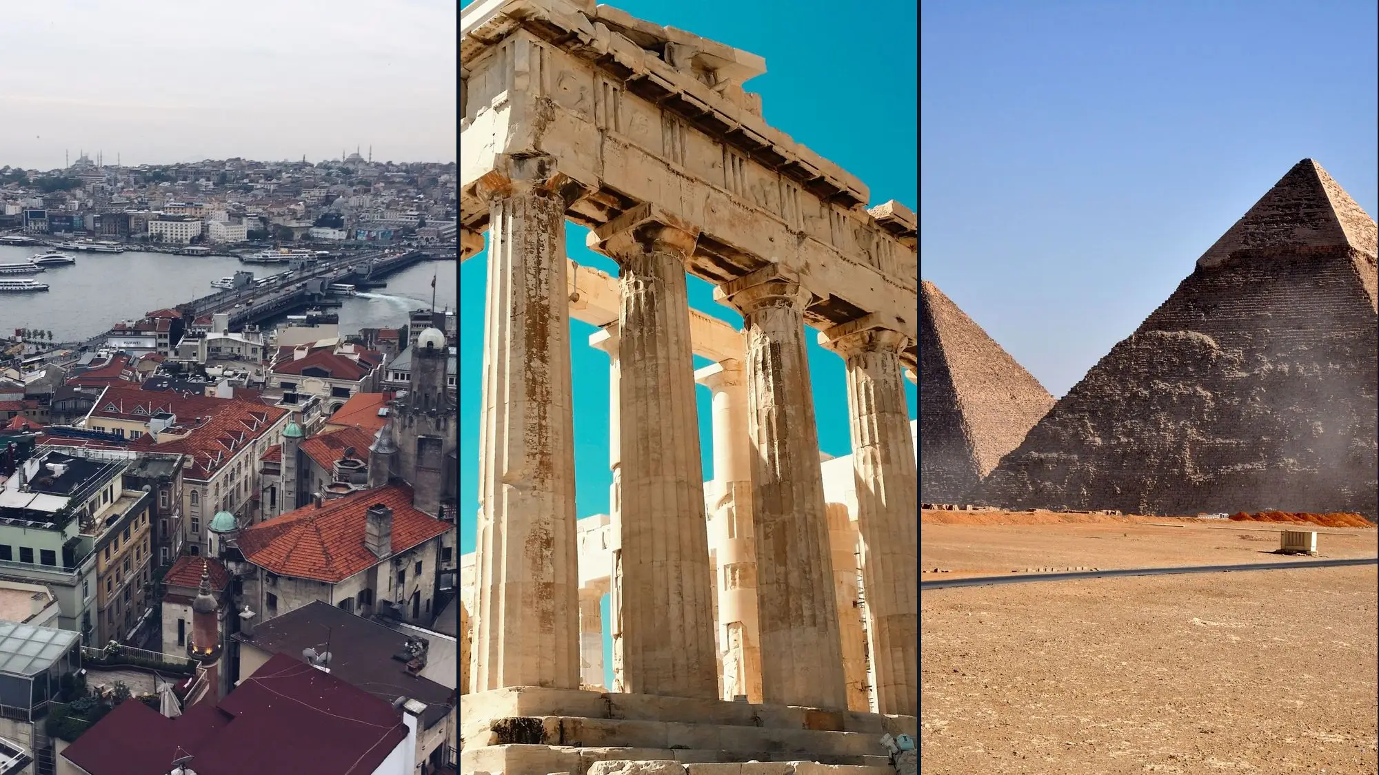Estambul, Atenas y las pirámides de Guiza, símbolo de un viaje multipaís